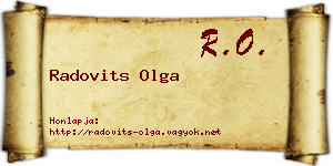 Radovits Olga névjegykártya